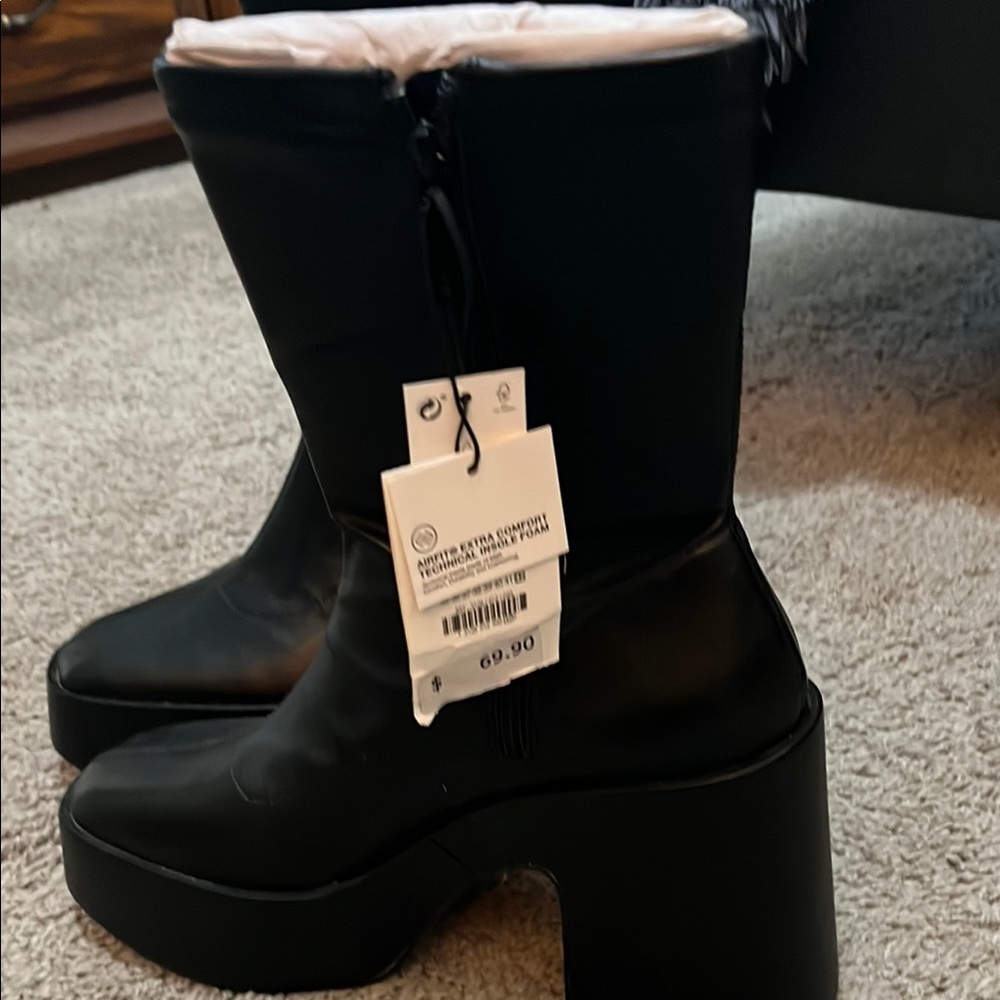 Zara Black Heeled Boots